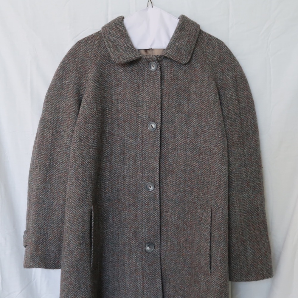 Orvis Harris Tweed Long Coat Herringbone